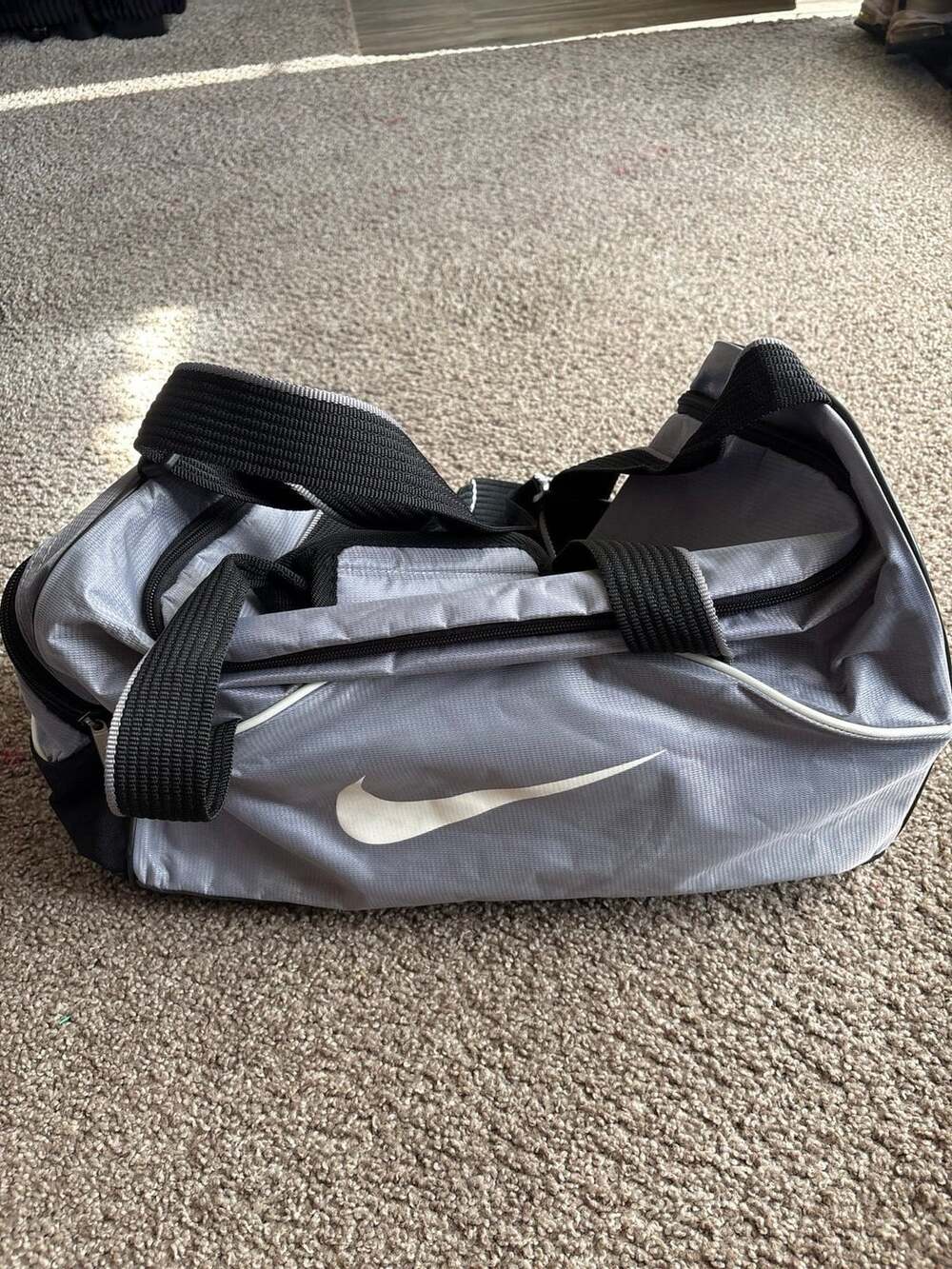 Nike Gray Duffel Bag Gym Sports Travel Bag
